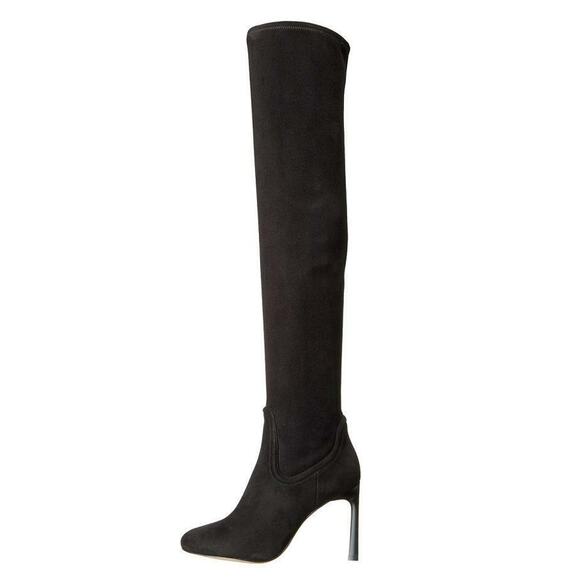 Women's Nine West Up Town Girl Over The Knee Boots Heels Black Fabric Size 9 - Picture 3 of 6